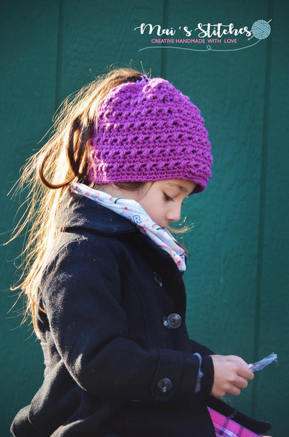 Crochet Pattern for Criss Cross Ponytail or Messy Bun Beanie Hat (DIY Tutorial) | Crochet Hat Pattern | Hat Crocheting Pattern | DIY Written Crochet Instructions