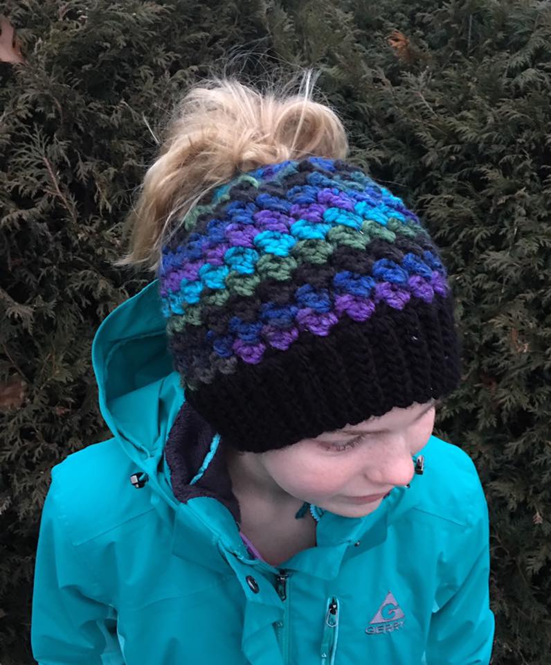 Crochet Pattern for Kaycee Ponytail or Messy Bun Beanie Hat (DIY Tutorial) | Crochet Hat Pattern | Hat Crocheting Pattern | DIY Written Crochet Instructions