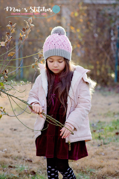 Crochet Pattern for Mini Harlequin Slouch, Ponytail, or Messy Bun Hat | Crochet Hat Pattern | Hat Crocheting Pattern | DIY Written Crochet Instructions