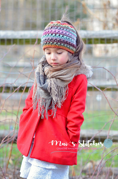 Crochet Pattern for Criss Cross Ponytail or Messy Bun Beanie Hat (DIY Tutorial) | Crochet Hat Pattern | Hat Crocheting Pattern | DIY Written Crochet Instructions