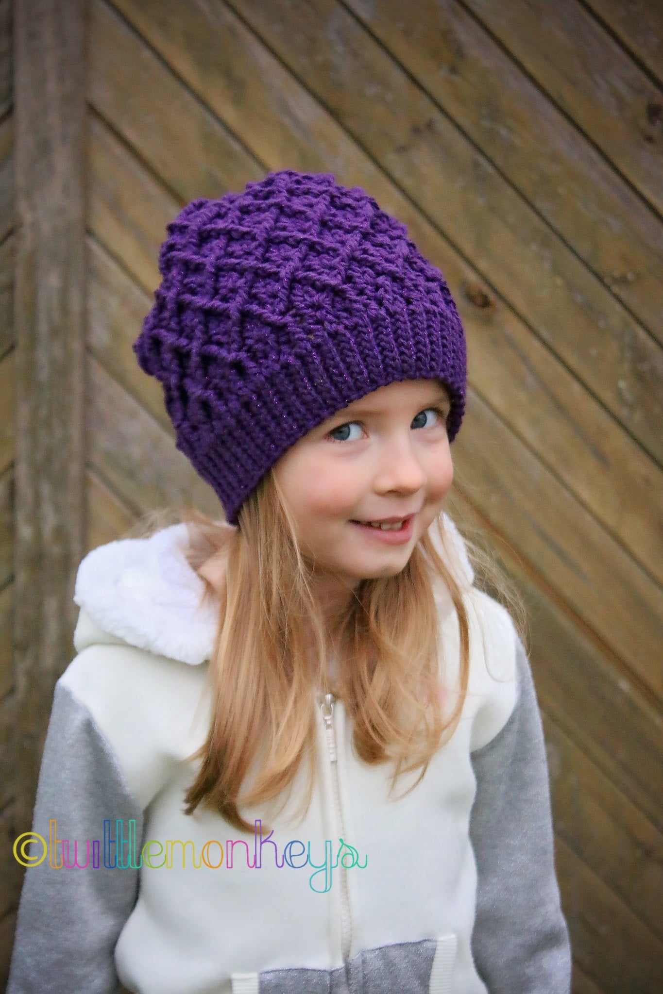 Crochet Pattern for Mini Harlequin Slouch, Ponytail, or Messy Bun Hat | Crochet Hat Pattern | Hat Crocheting Pattern | DIY Written Crochet Instructions