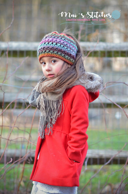 Crochet Pattern for Criss Cross Ponytail or Messy Bun Beanie Hat (DIY Tutorial) | Crochet Hat Pattern | Hat Crocheting Pattern | DIY Written Crochet Instructions