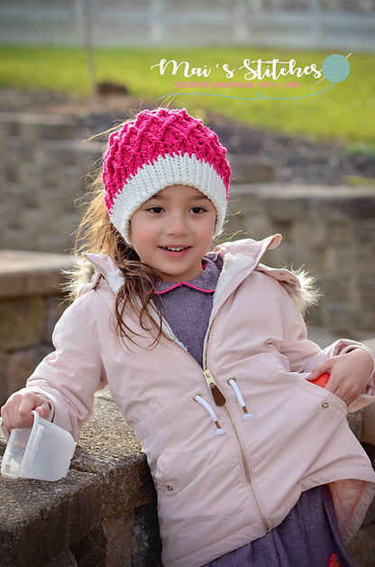 Crochet Pattern for Mini Harlequin Slouch, Ponytail, or Messy Bun Hat | Crochet Hat Pattern | Hat Crocheting Pattern | DIY Written Crochet Instructions