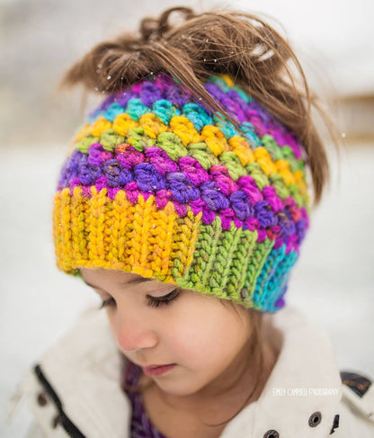 Crochet Pattern for Kaycee Ponytail or Messy Bun Beanie Hat (DIY Tutorial) | Crochet Hat Pattern | Hat Crocheting Pattern | DIY Written Crochet Instructions