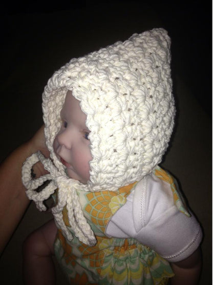 Crochet Pattern for Star Stitch Pixie Bonnet | Crochet Baby Bonnet Pattern | Baby Hat Crocheting Pattern | DIY Written Crochet Instructions