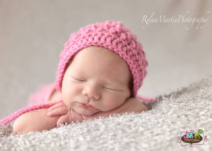 Crochet Pattern for Ripple Baby Bonnet | Crochet Baby Bonnet Pattern | Baby Hat Crocheting Pattern | DIY Written Crochet Instructions