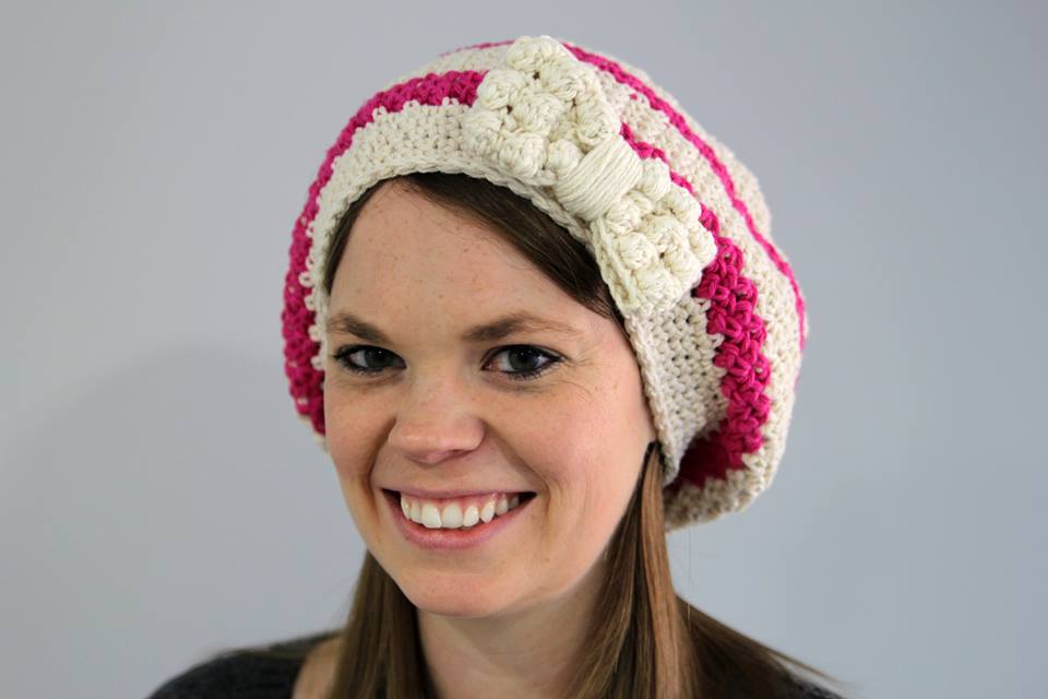 Crochet Pattern for Bella Slouch Beanie Hat with Bobble Bow | Crochet Hat Pattern | Hat Crocheting Pattern | DIY Written Crochet Instructions