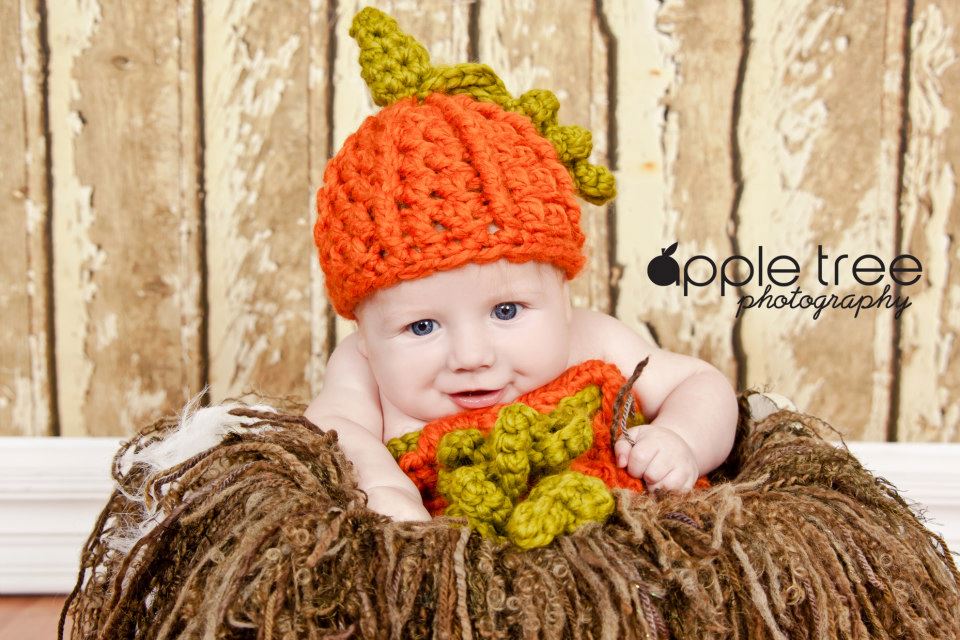 Crochet Pattern for Halloween Chunky Pumpkin Beanie Hat and Baby Cocoon | Crochet Pumpkin Cocoon Pattern | Baby Cocoon Crocheting Pattern | DIY Written Crochet Instructions