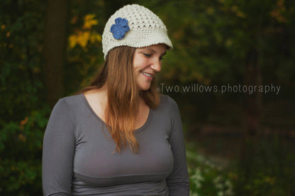 Crochet Pattern for Landyn Newsgirl (Newsboy) Beanie | Crochet Hat Pattern | Hat Crocheting Pattern | DIY Written Crochet Instructions