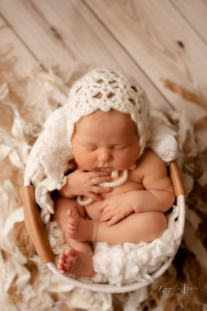 Crochet Pattern for Chantilly Baby Bonnet | Crochet Baby Bonnet Pattern | Baby Hat Crocheting Pattern | DIY Written Crochet Instructions