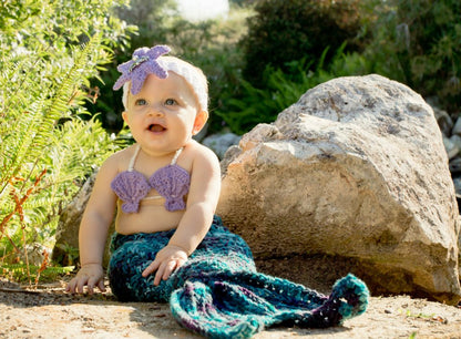 SET OF 3 Crochet Patterns for Mermaid Tail, Shell Bikini Top, & Starfish Headband Photography Props | Crochet Mermaid Pattern | Mermaid Tail Crocheting Pattern | DIY Written Crochet Instructions