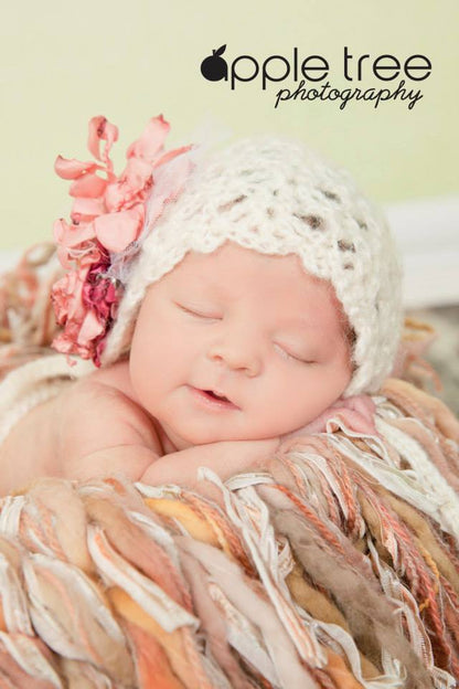 Crochet Pattern for Chantilly Baby Bonnet | Crochet Baby Bonnet Pattern | Baby Hat Crocheting Pattern | DIY Written Crochet Instructions