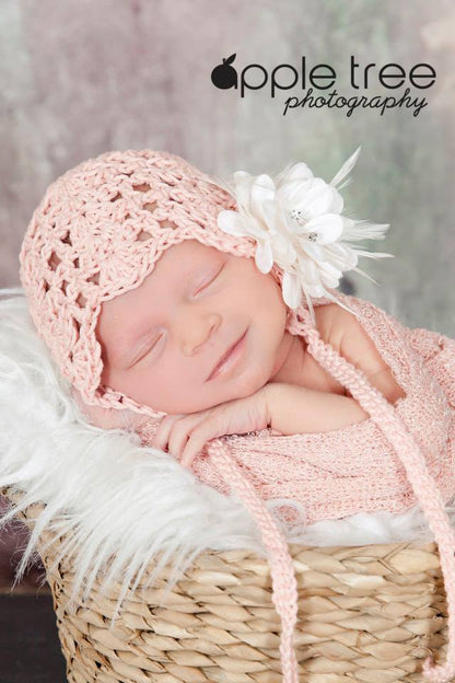 Crochet Pattern for Julianna Baby Bonnet | Crochet Baby Bonnet Pattern | Baby Hat Crocheting Pattern | DIY Written Crochet Instructions