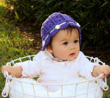 Crochet Pattern for Ashlyn Baby Bonnet | Crochet Baby Bonnet Pattern | Baby Hat Crocheting Pattern | DIY Written Crochet Instructions