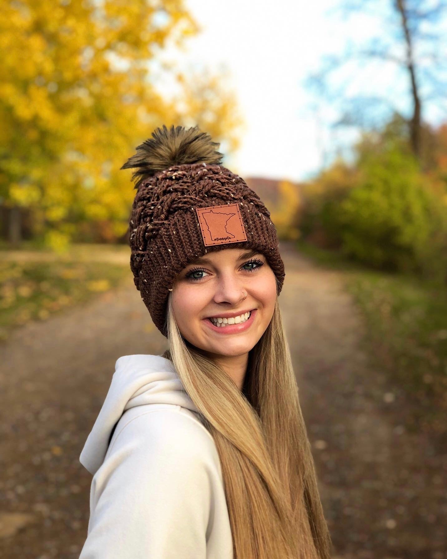 Leather Minnesota Patch for Hat (Various Options)