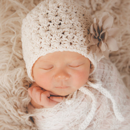 Crochet Pattern for Vintage Star Baby Bonnet | Crochet Baby Bonnet Pattern | Baby Hat Crocheting Pattern | DIY Written Crochet Instructions