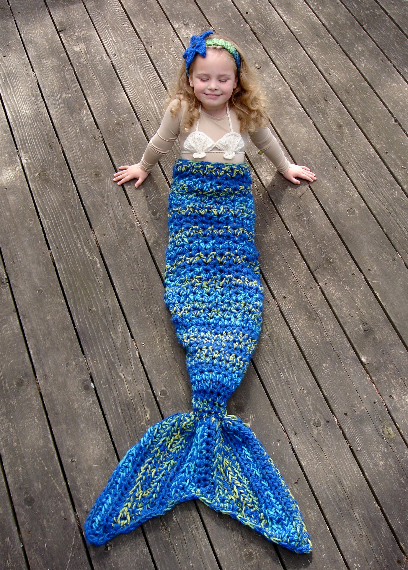 SET OF 3 Crochet Patterns for Mermaid Tail, Shell Bikini Top, & Starfish Headband Photography Props | Crochet Mermaid Pattern | Mermaid Tail Crocheting Pattern | DIY Written Crochet Instructions