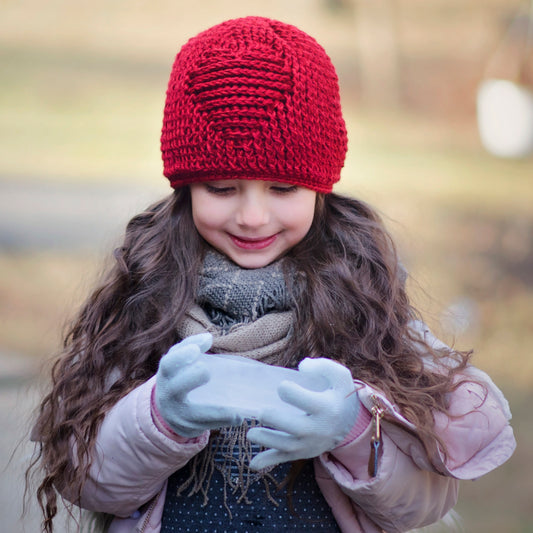 Crochet Pattern for Embossed Heart Beanie | Crochet Hat Pattern | Hat Crocheting Pattern | DIY Written Crochet Instructions