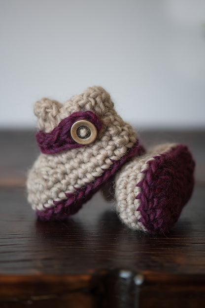 Crochet Pattern for Button Strap Baby Loafers | Crochet Baby Shoes Pattern | Baby Booties Crocheting Pattern | DIY Written Crochet Instructions