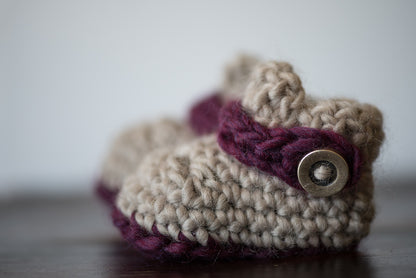 Crochet Pattern for Button Strap Baby Loafers | Crochet Baby Shoes Pattern | Baby Booties Crocheting Pattern | DIY Written Crochet Instructions