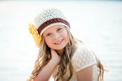 Crochet Pattern for Sunflower Beanie | Crochet Hat Pattern | Hat Crocheting Pattern | DIY Written Crochet Instructions