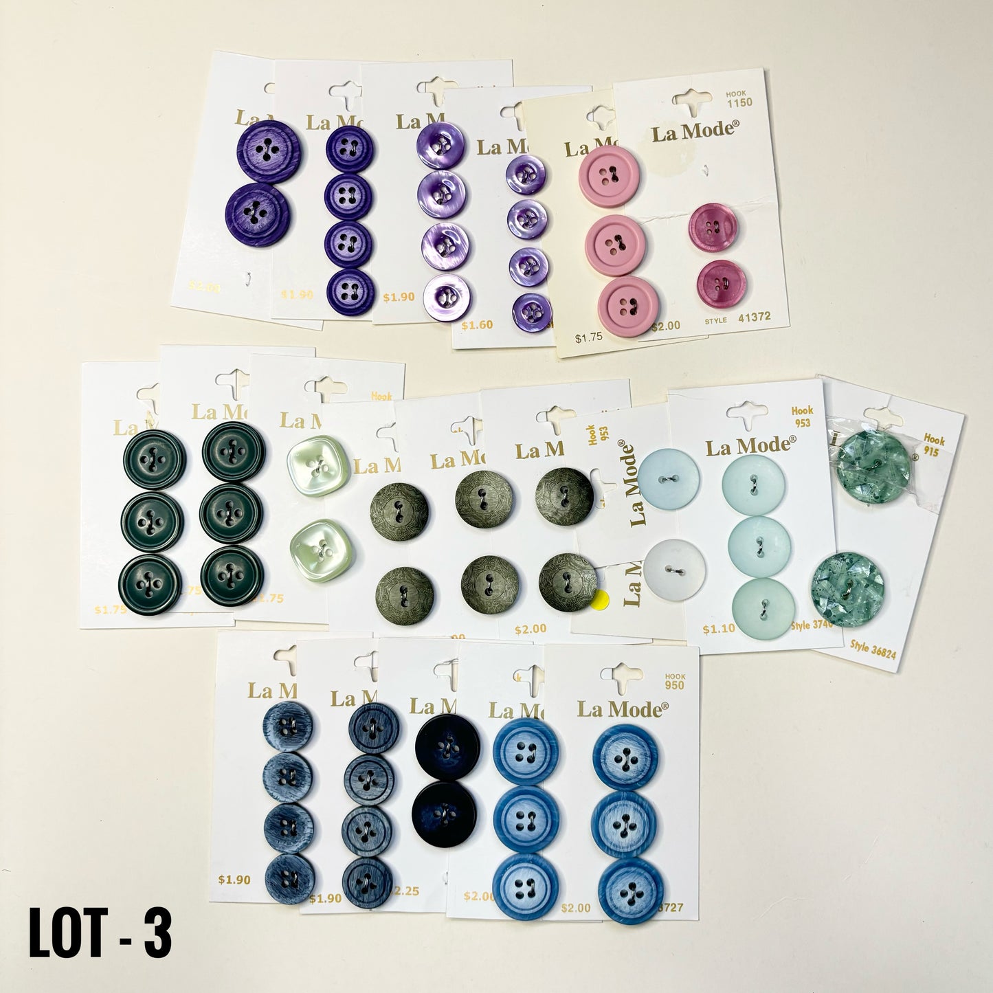 BUTTONS:  Assorted Lots (various colors and sizes)