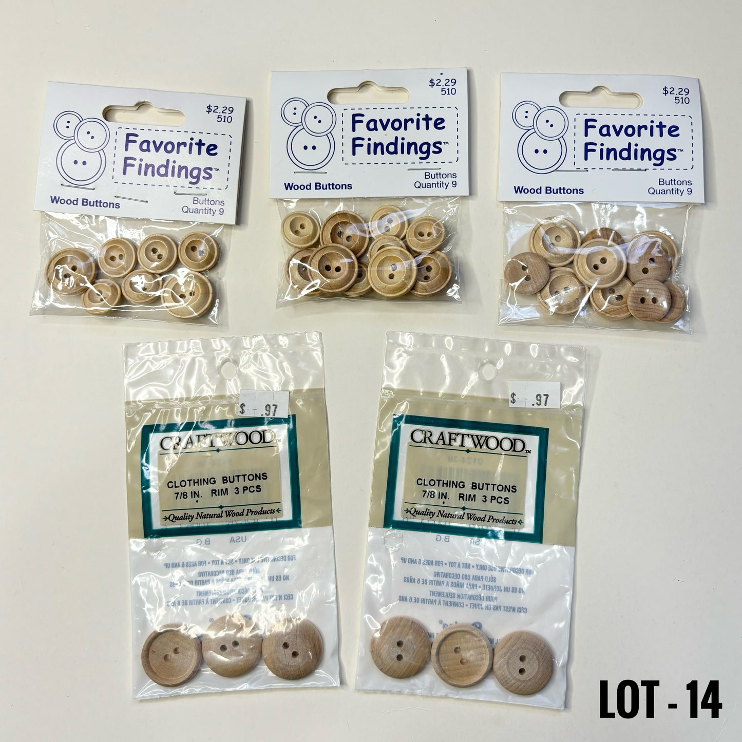 BUTTONS:  Assorted Lots (various colors and sizes)