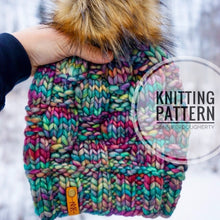 Load image into Gallery viewer, KNIT Pattern for Checkerboard Slouch | Knit Hat Pattern | Hat Knitting Pattern | DIY Written Knit Instructions
