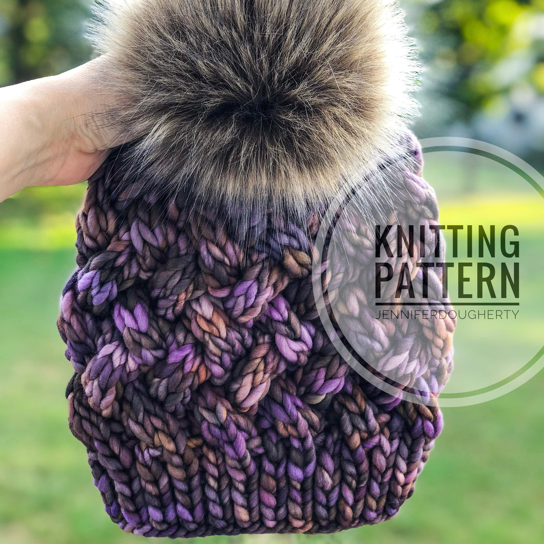 KNIT Pattern for Yukon Slouch | Knit Hat Pattern | Hat Knitting Pattern | DIY Written Knit Instructions