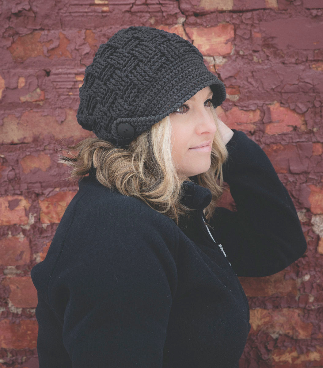 Crochet Pattern for Basket Weave Flapper Newsboy | Crochet Hat Pattern | Hat Crocheting Pattern | DIY Written Crochet Instructions