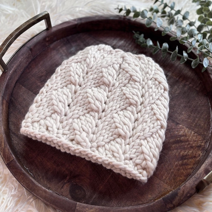 Convergence Beanie | LUXURY Handmade 100% Merino Wool Knit Beanie | Malabrigo Rasta | Detachable Faux Fur Pom Pom | ADULT size | Ready To Ship