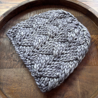 Convergence Beanie | LUXURY Handmade 100% Merino Wool Knit Beanie | Malabrigo Rasta | Detachable Faux Fur Pom Pom | ADULT size | Ready To Ship