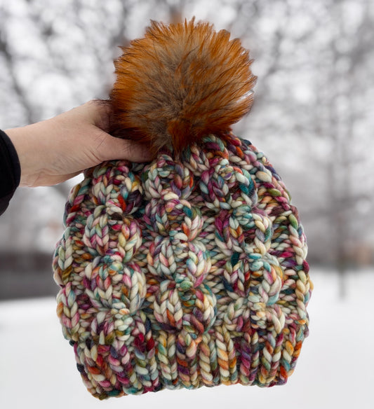 KNIT Pattern for Nordic Cable Link Beanie | Knit Hat Pattern | Hat Knitting Pattern | DIY Written Knit Instructions