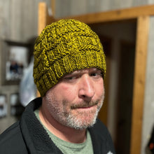 Load image into Gallery viewer, Boxed Cables Beanie | LUXURY Handmade 100% Merino Wool Knit Beanie | Malabrigo Mecha | ADULT size | Ready To Ship
