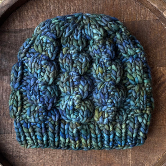 Nordic Cable Link Beanie | LUXURY Handmade 100% Merino Wool Knit Beanie | Malabrigo Rasta | ADULT size | Ready To Ship