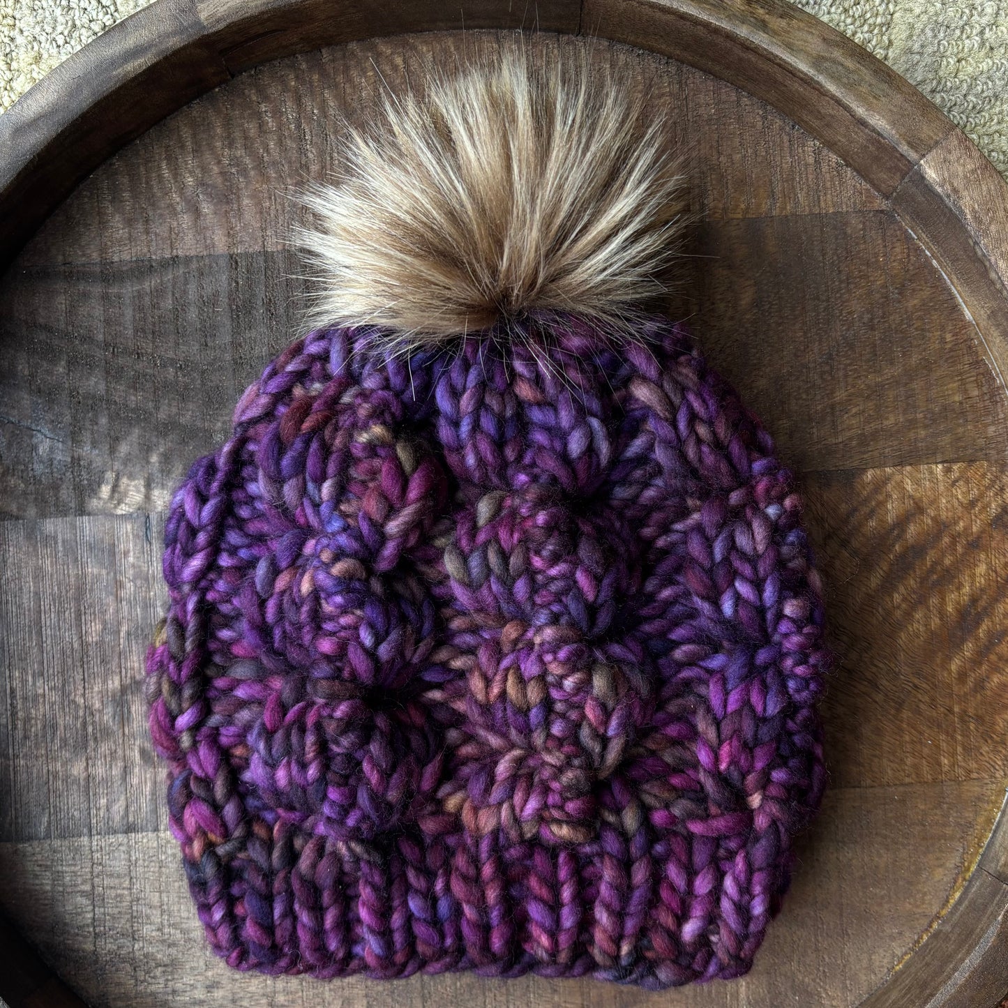 Nordic Cable Link Beanie | LUXURY Handmade 100% Merino Wool Knit Beanie | Malabrigo Rasta | TODDLER size | Ready To Ship