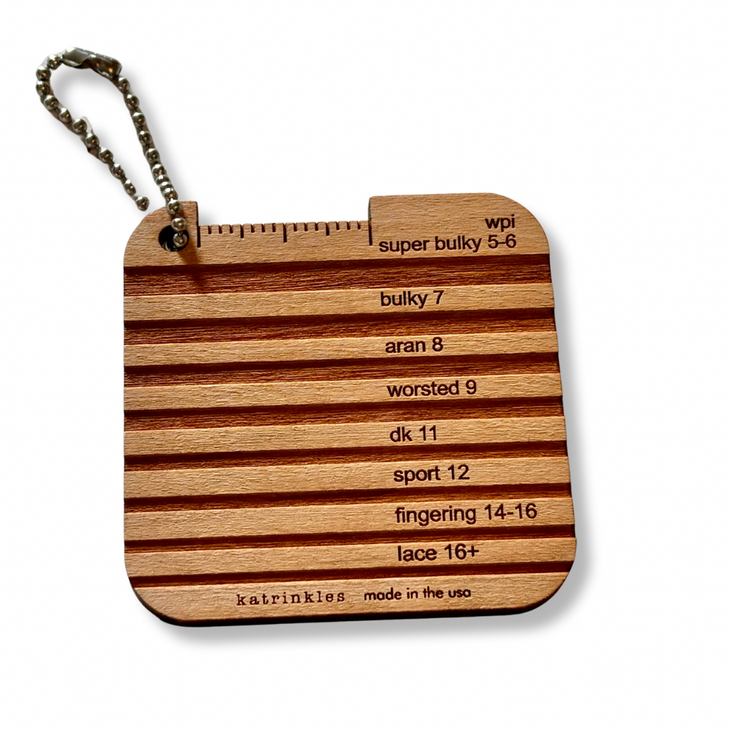 Mini Tool:  Katrinkles WPI Yarn Weight Gauge With Etched Yarn Grooves
