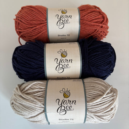 YARN (DISCONTINUED):  Yarn Bee Studio 72 - lot of 3 skeins
