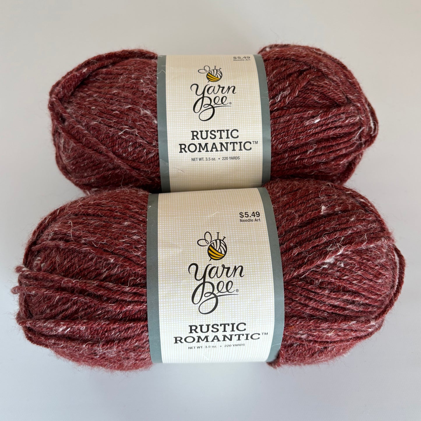 YARN:  Lion Brand Yarn Bee Rustic Romantic in Red Roads - lot of 2 skeins