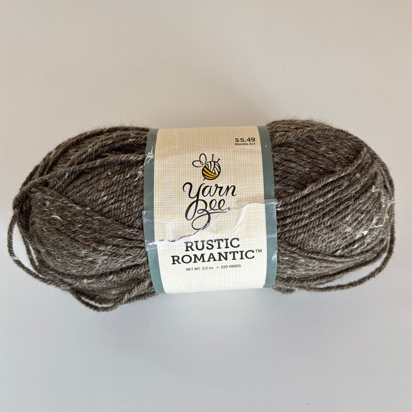 YARN:  Lion Brand Yarn Bee Rustic Romantic in Barnwood Fence - 1 skein