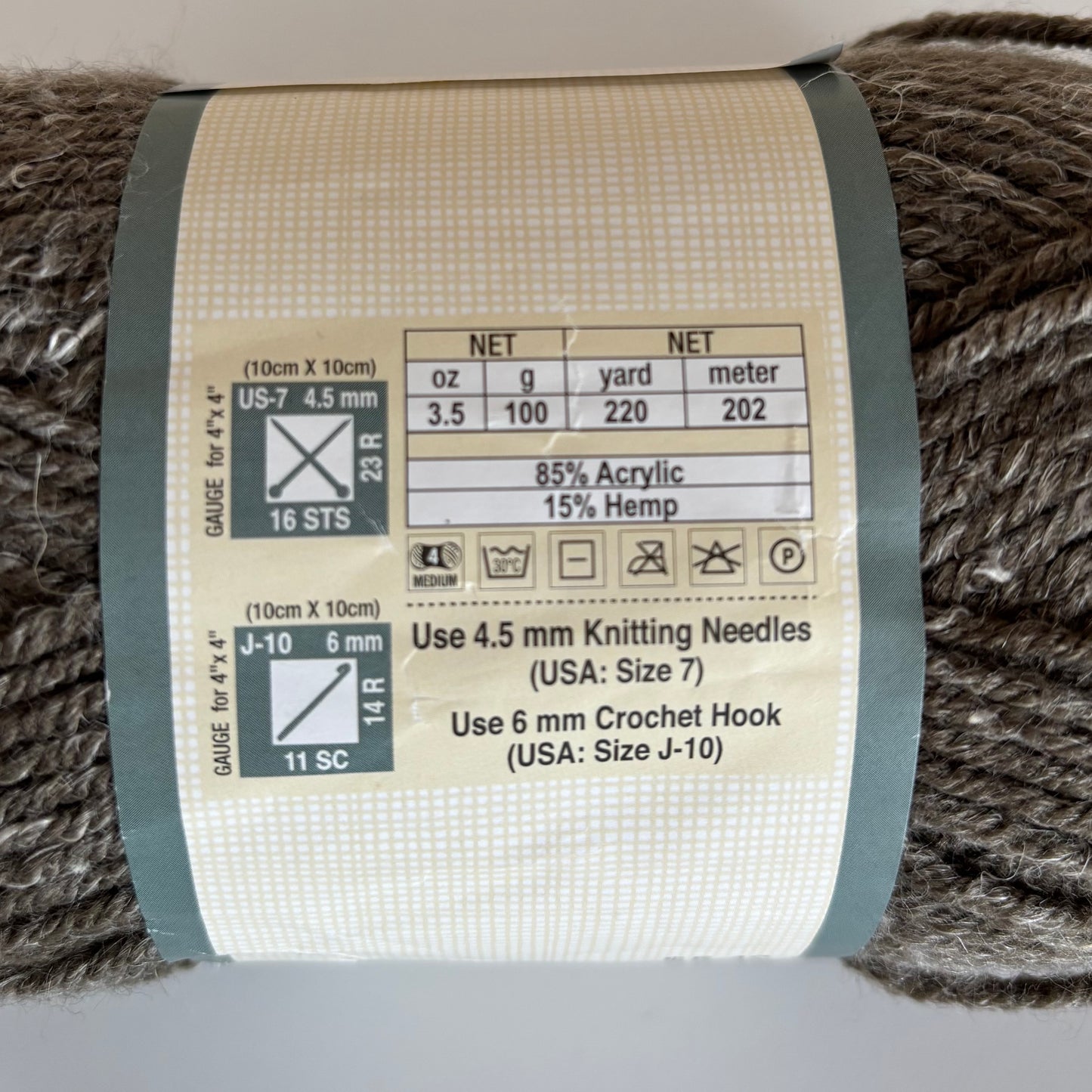 YARN:  Lion Brand Yarn Bee Rustic Romantic in Barnwood Fence - 1 skein