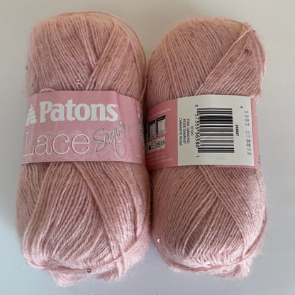 YARN (DISCONTINUED):  Patons Lace (with and without sequins) in various colors