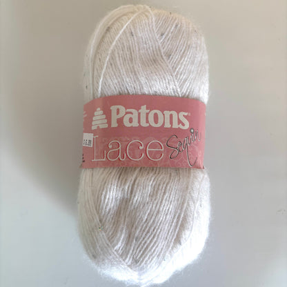YARN (DISCONTINUED):  Patons Lace (with and without sequins) in various colors