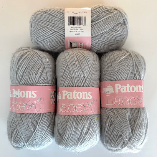 YARN (DISCONTINUED):  Patons Lace (with and without sequins) in various colors