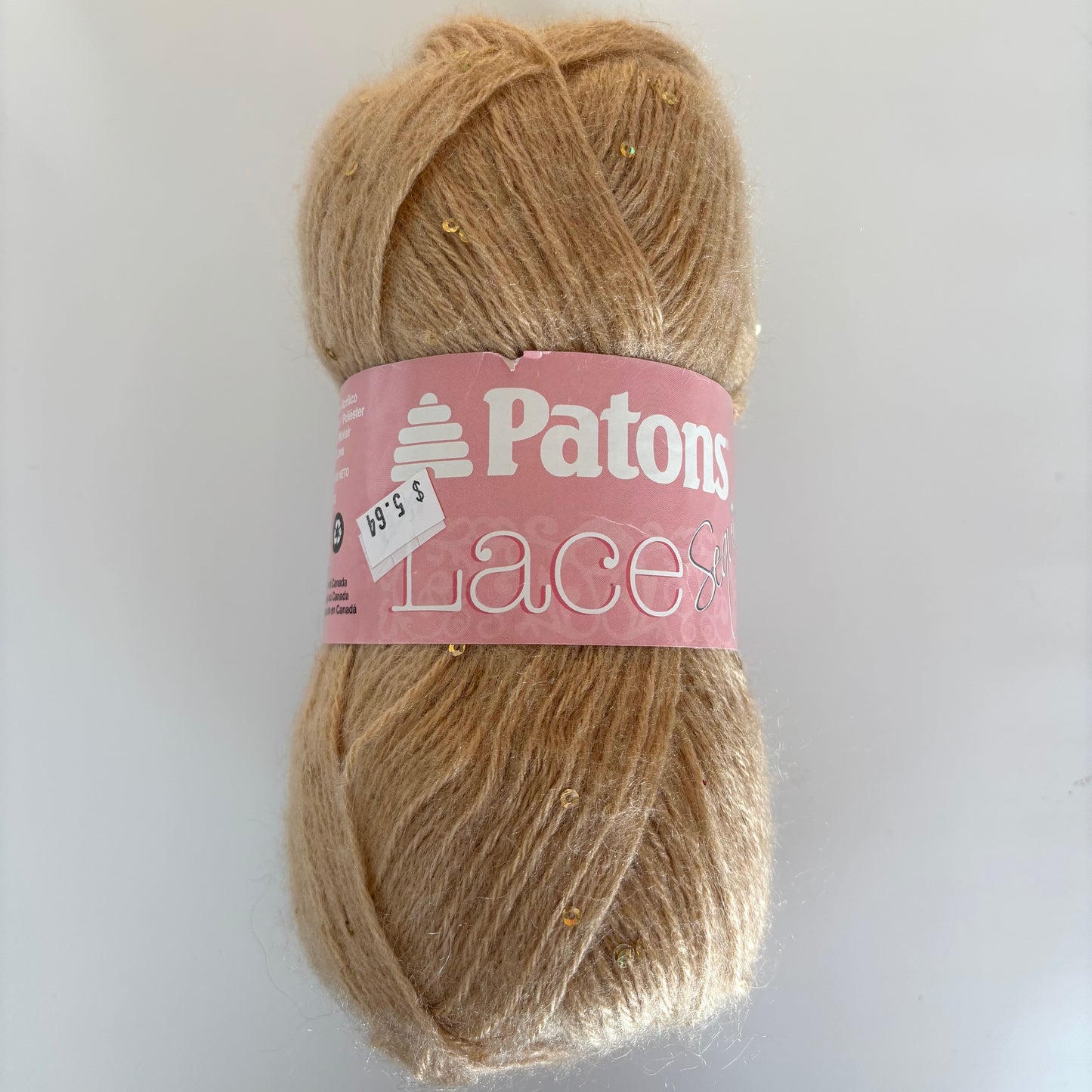 YARN (DISCONTINUED):  Patons Lace (with and without sequins) in various colors