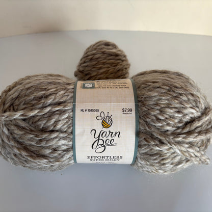 YARN:  Yarn Bee Effortless Super Bulky Yarn in Barn Owl (1)