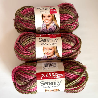 YARN (DISCONTINUED):  Premier Yarns Serenity #5 Bulky Weight Yarn (multiple colors)