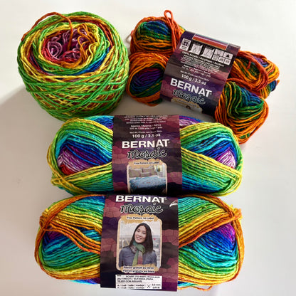 YARN (DISCONTINUED):  Bernat Mosaic in Psychedelic (Lot of 3+)