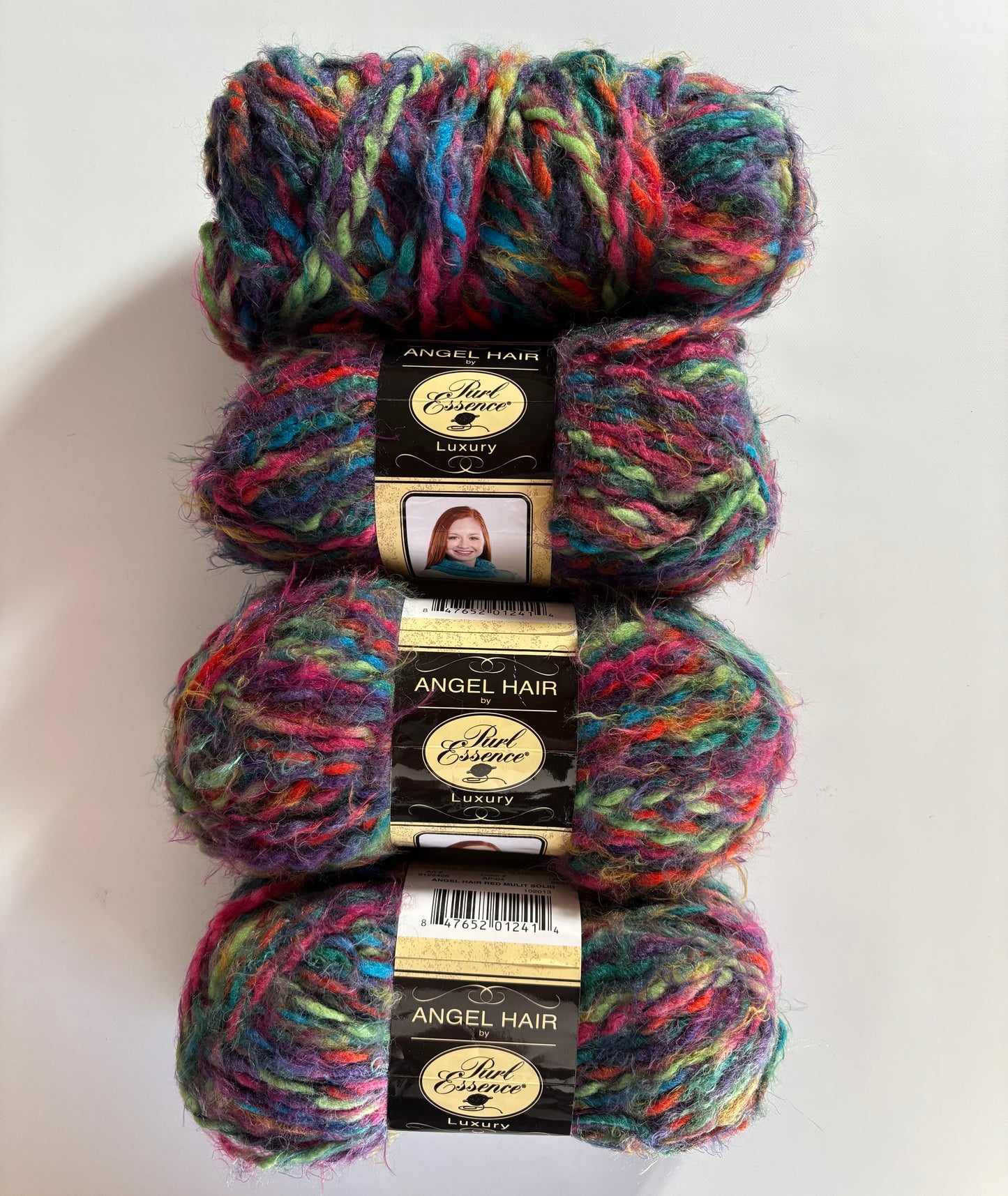 YARN (DISCONTINUED):  Sensations/Purl Essence Angel Hair Bulky Yarn (multiple colors)