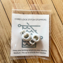 Load image into Gallery viewer, Cord Lock Stitch Stoppers (Pkg of 2) White or Black
